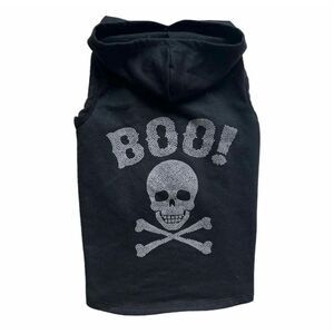 Simply Dog Boo Skull Halloween Hooded Hoodie Festive Shirt - Sz L 21-24”